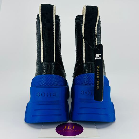 Sorel Women's Brex Chelsea Waterproof Boots Black/Cobalt NL4303-011 Size 5 - Picture 6 of 11